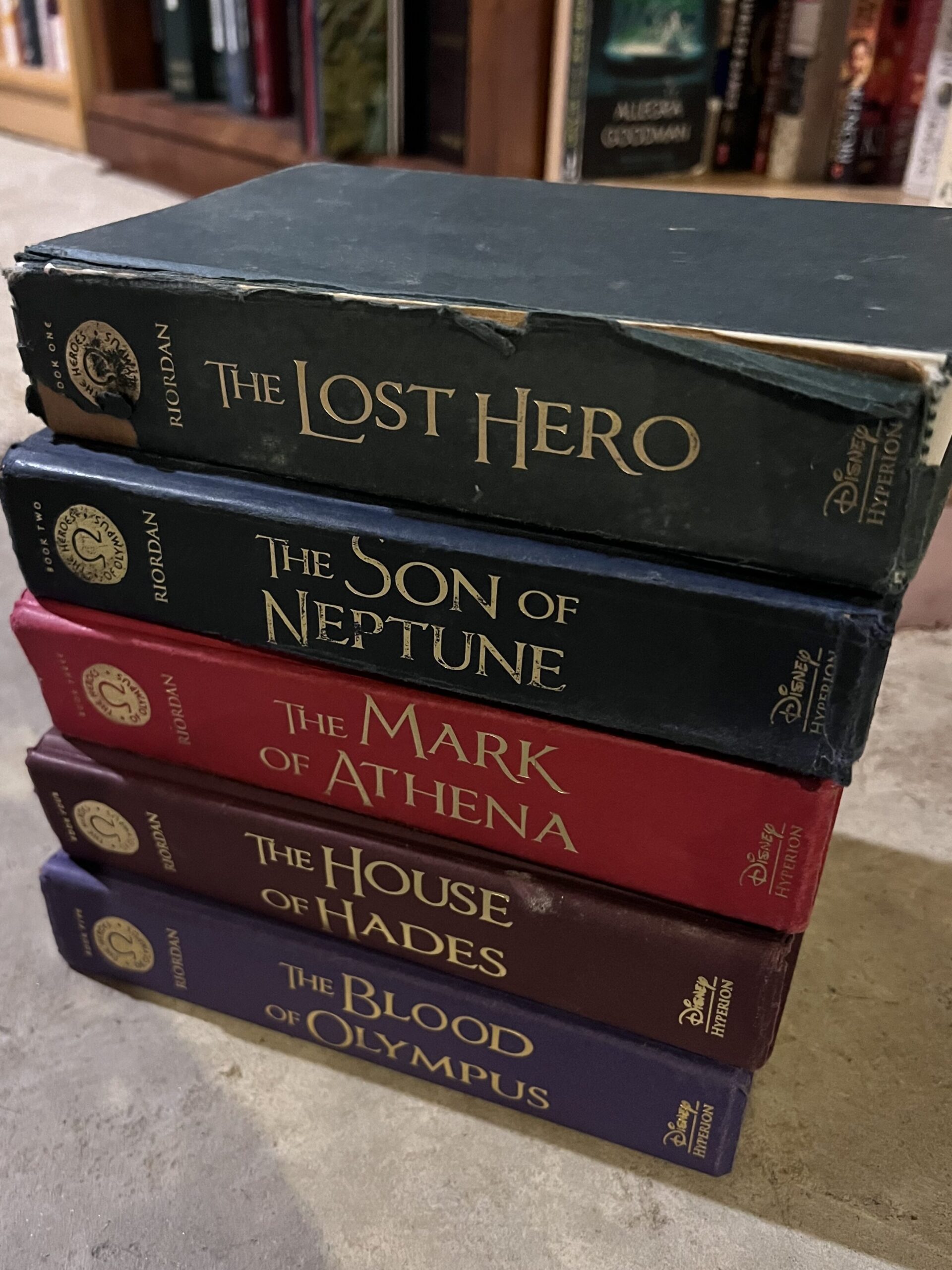 Stack of Heroes of Olympus books